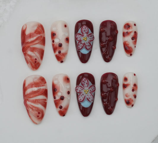 Handmade nails/custom press on nails/party press on nails/Flakes for nails/Beautiful nails gift/nail art/Long nails/Almond nails