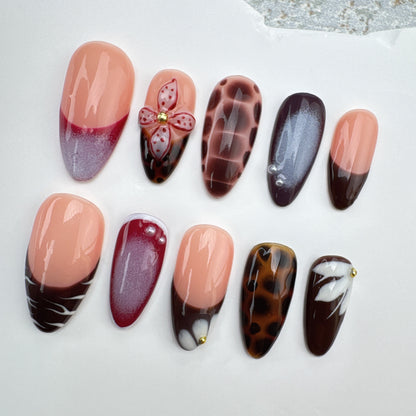 3d flower Nails/custom press on nails/party press on nails/Flakes for nails/Beautiful nails gift/nail art/Long nails/Almond nails