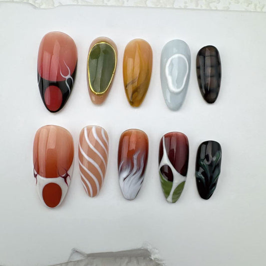 Handmade nails/custom press on nails/party press on nails/Flakes for nails/Beautiful nails gift/nail art/Long nails/Almond nails