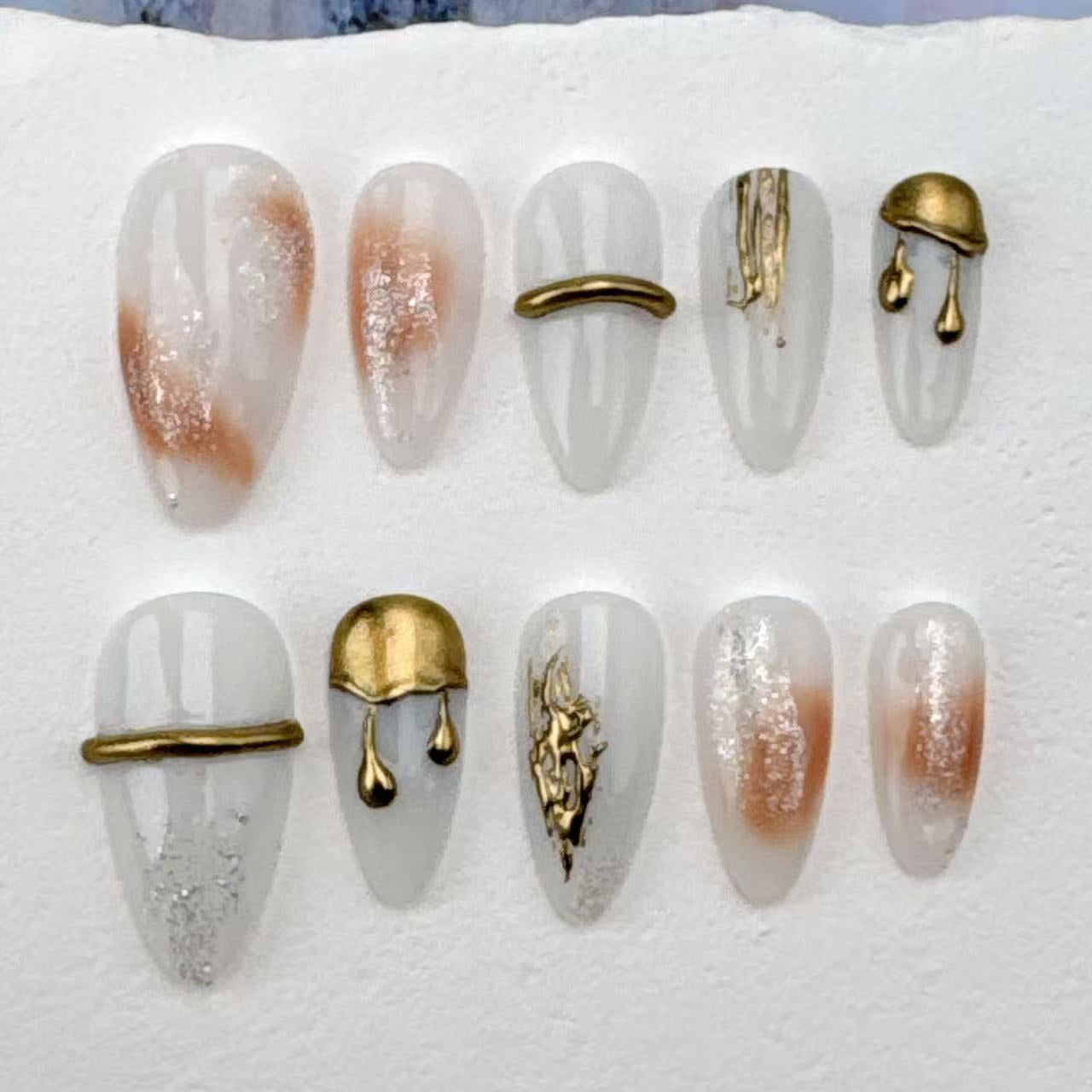 3D Handmade Nails/custom press on nails/party press on nails/Flakes for nails/Beautiful nails gift/nail art/Long nails/Almond nails