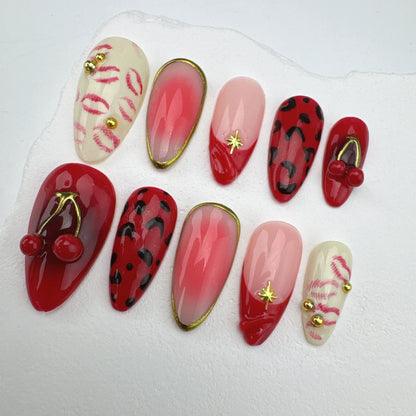 3D nails/custom press on nails/party press on nails/Flakes for nails/Beautiful nails gift/nail art/Long nails/Almond nails