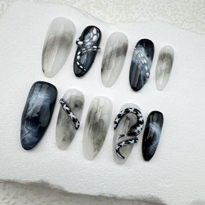 3D nails/custom press on nails/party press on nails/Flakes for nails/Beautiful nails gift/nail art/Long nails/Almond nails
