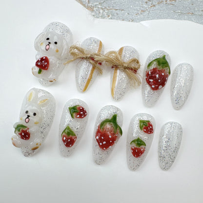 3D nails/custom press on nails/party press on nails/Flakes for nails/Beautiful nails gift/nail art/Long nails/Almond nails