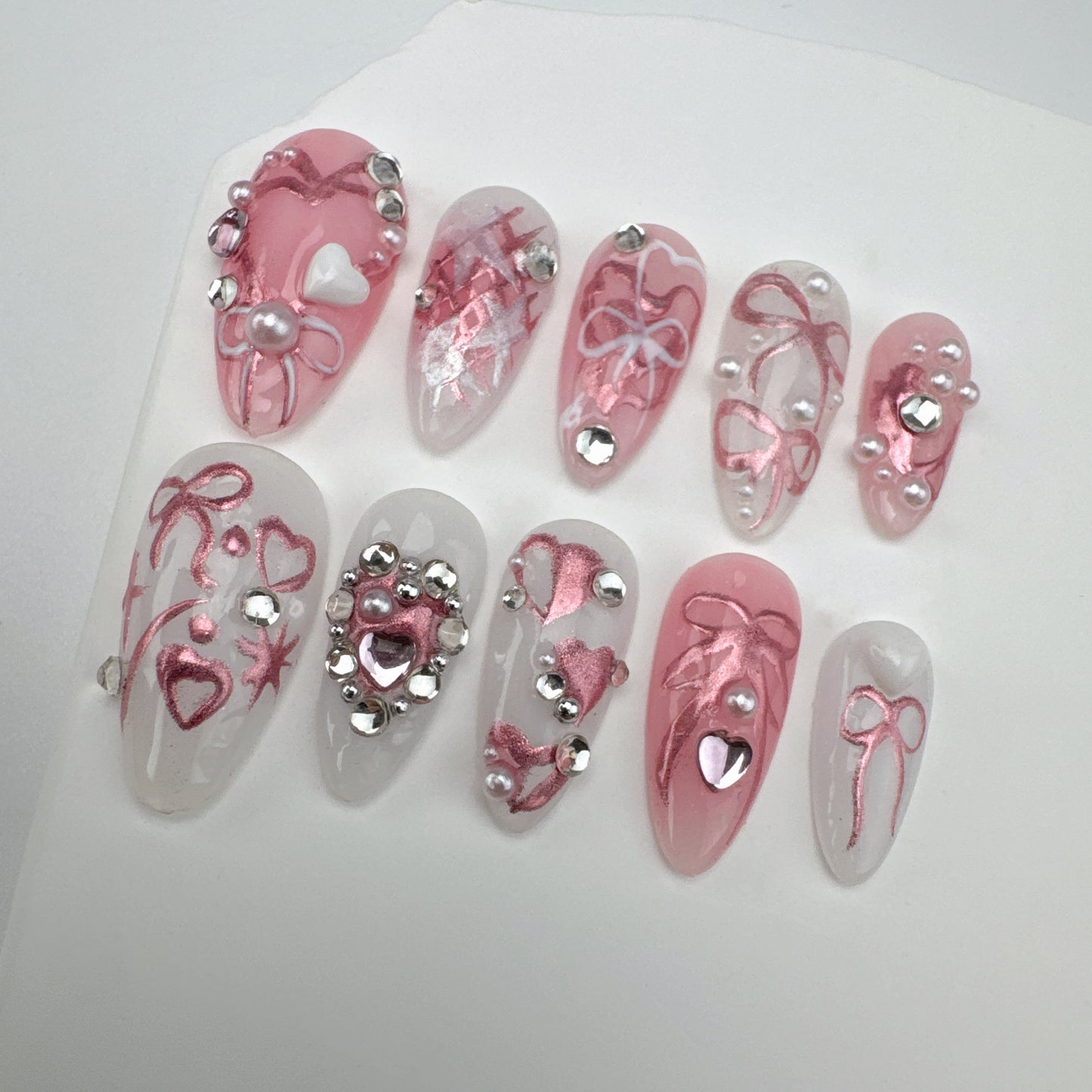 Handmade nails/custom press on nails/party press on nails/Flakes for nails/Beautiful nails gift/nail art/Long nails/Almond nails
