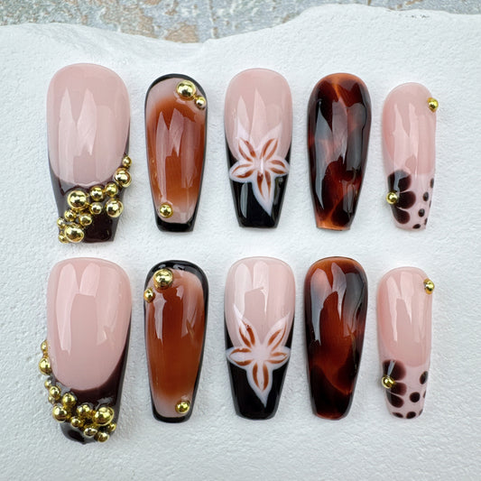 3D nails/custom press on nails/party press on nails/Flakes for nails/Beautiful nails gift/nail art/Long nails/Almond nails