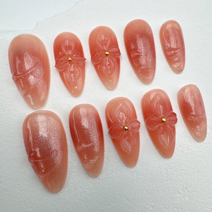 3D nails/custom press on nails/party press on nails/Flakes for nails/Beautiful nails gift/nail art/Long nails/Almond nails