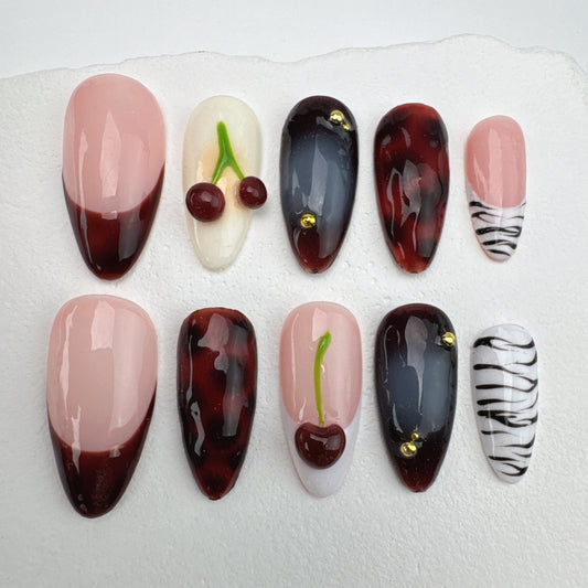 3D nails/custom press on nails/party press on nails/Flakes for nails/Beautiful nails gift/nail art/Long nails/Almond nails