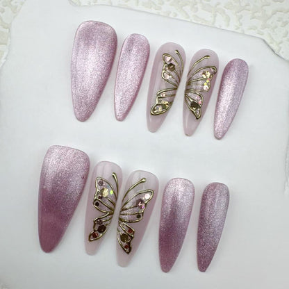 Handmade nails/custom press on nails/party press on nails/Flakes for nails/Beautiful nails gift/nail art/Long nails/Almond nails