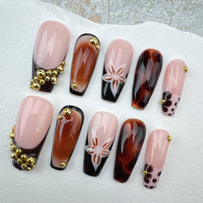 3D nails/custom press on nails/party press on nails/Flakes for nails/Beautiful nails gift/nail art/Long nails/Almond nails
