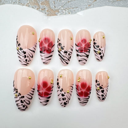 Handmade Nails/custom press on nails/party press on nails/Flakes for nails/Beautiful nails gift/nail art/Long nails/Almond nails