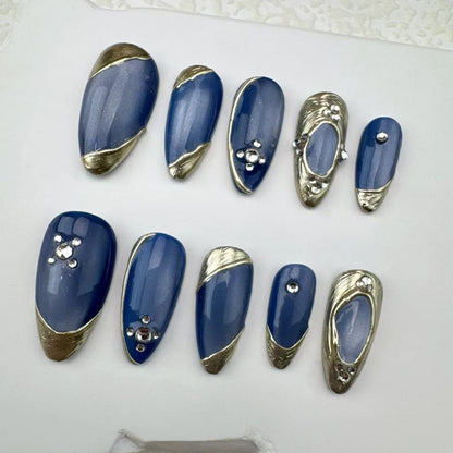 Handmade nails/custom press on nails/party press on nails/Flakes for nails/Beautiful nails gift/nail art/Long nails/Almond nails